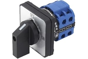 EDINSTRY 1Pcs Universal Changeover Selector Switch, Power Transfer Switch, 2 Positions 8 Terminals, LW26-20 C04/2 380V 20A Motor, Water Pump Generators, Rotary Cam Selector