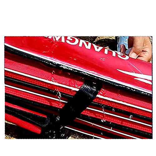 Angelrute Tasche mit großem Fassungsvermögen, wasserdichte Außentasche mit Reißverschluss für Angeln 125X16X11CM Rot – Bild 5