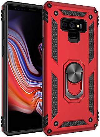 Yipmai Compatible for Samsung Galaxy Note 9 Case with Kickstand Ring, Reinforced TPU Bumper, 360 Degree Protection (Red)