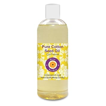 Deve Herbes Pure Cotton Seed Oil (Gossypium spp) Therapeutic Grade Cold Pressed 200ml