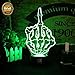 HUI YUAN Middle Finger 3D Lamp Room Bedroom Decorative Night light Multi 7 Color Change USB Cable Smart Touch Button LED Desk Table Kiddie Kids Gift Home Decoration Color Changeable