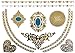 Metallic Gold Silver Black Jewelry Temporary Bling Tattoo All-In-One Package 5 Sheets (Style#1)