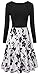 Yeslife Women's V-Neck Long Sleeve Pockets Floral Print Swing Casual Dress Floral-01 L