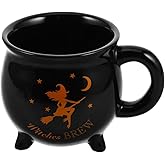 GLEAVI Witch Cup Ceramic Cauldron Mug 12Oz Porcelain Coffee Mug for Women Unique Witchy Drinkware for Halloween Kitchen Dining