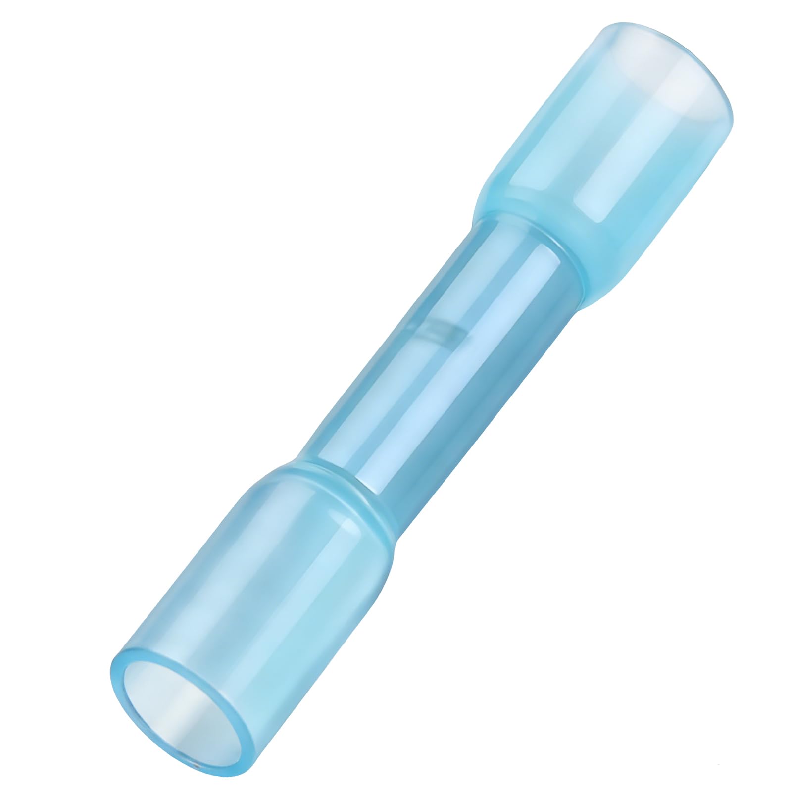 Heschen Butt Splice Connector Heat Shrinkable Insulated BHT2 1.5-2.5mm² (16-14 AWG) Electrical Cable Crimp Tube Sleeving Wrap Blue 50 Pack