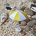 Tinksky Beach Sun Umbrella Miniature Landscape Bonsai Dollhouse Garden DIY Decor (Blue)