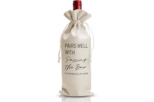 DOI-LANEE Law School Graduation Gift For Lawer Him Her Friend, Passing The Bar Exam Gift, Party Gift Decoration, Farewell Graduation Gift, Drawstring Cotton Burlap Wine Bag