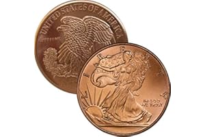 JIG PRO SHOP 1 oz .999 Pure Copper Round/Challenge Coin (Walking Liberty (USA Eagle Back))