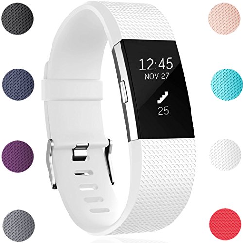 GEAK Fitbit Charge 2 Replacement Bands,Large,White