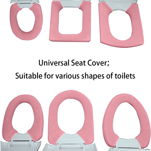 Toilet Warmer Mat Winter Cover Pad Bathroom Washable Toilet Seat Lid Thicken Comfortable Short Plush 2pcs/Set Universal Design - Thumbnail 2