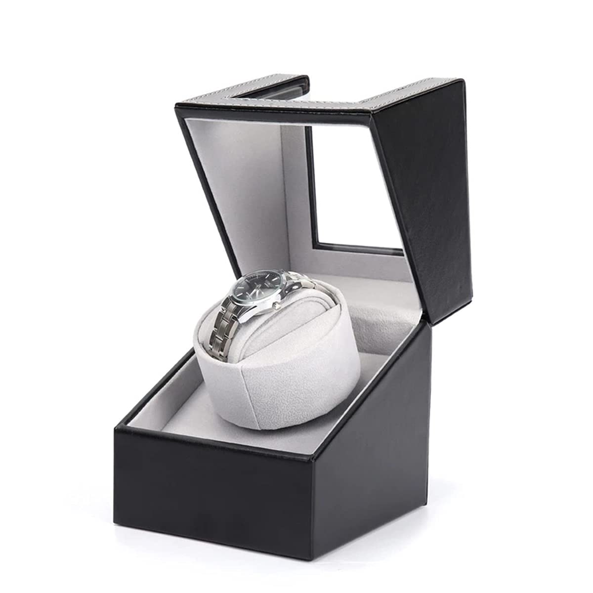 Watch Winder, Automatic Watch Winder Box, Single Watch Winders for 1 Watches with Quiet Motor, Automatic Watch Display Storage Rotating Watch Box for Mechanical Watches, Battery Powered or AC Adapter