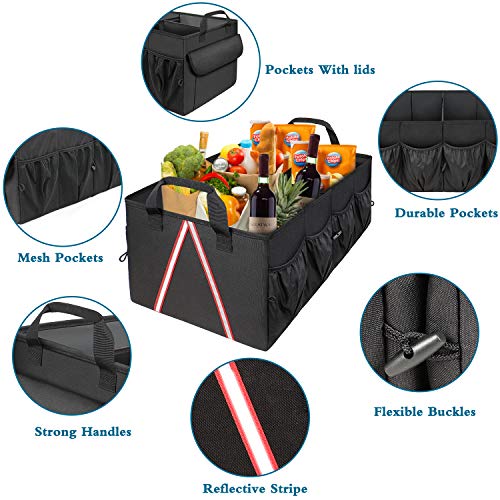 Car Trunk Organizer, Large Cargo SUV Trunk Organizer with Cooler and
