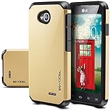 LG Optimus L70 Case, Evocel® Dual Layer Armor Protector Case For LG Optimus L70 (MetroPcs/Cricket) / Optimus Exceed 2 W7 (Verizon) / LS620 Realm (Boost Mobile) / L41C Ultimate 2 (Straight Talk) - Retail Packaging, Gold Medal