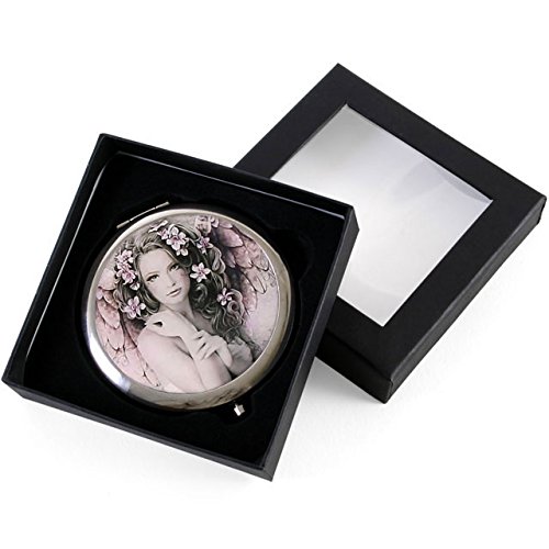 Primrose - Pink Flower Angel Compact Mirror by Jessica Galbreth
