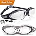 Swim Goggles | Swimming Goggles For Men Women Adults - Best Non Leaking Anti-Fog UV Protection Clear Vision - Free Goggle Case Nose and Ear Plugs Black Mirrored | U-FIT