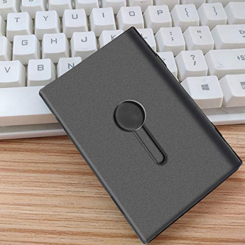 2 Pack Black Business Card Holder, Thumb-Drive Business Card Case Stainless Steel Slide Out Business Card Holders Excellent Design for Men and Women (2 Pack)