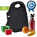 Insulated Neoprene Lunch Bag for Men, Women and Kids | Extra Large to Hold More, Highest Quality Construction, Most Insulating {5mm} Reusable Lunch Box Tote | Unisex Design [Black] by Sweet Concepts
