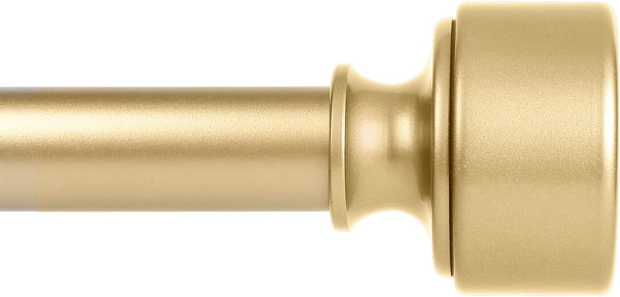 Window Treatment Hardware - Gold Curtain Rods for Windows 66 to 120 Inch(5.5-10ft),Noble Metal End Cap Curtain Rods,1