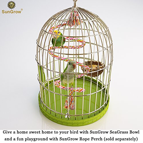 image for SunGrow Natural Seagrass Cup Shaped Bird Nest, Lets Your Bird Feel Coz