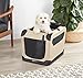 Amazon Basics Portable Folding Soft Cat, Dog Travel Crate Kennel, X-Small (16 x 16 x 21 Inches), Tan