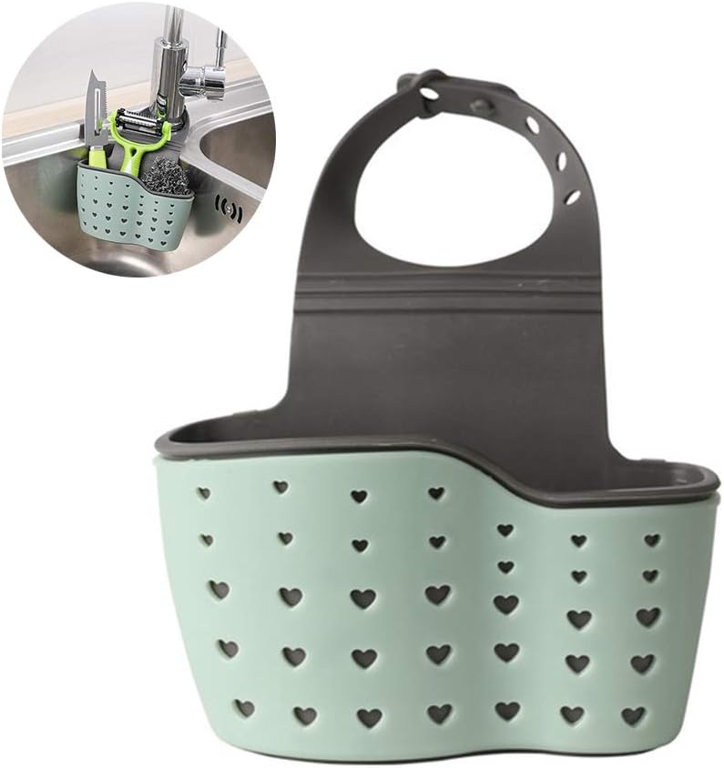 Onerbuy Sink Faucet Caddy Sponge Holder with Adjustable Strap