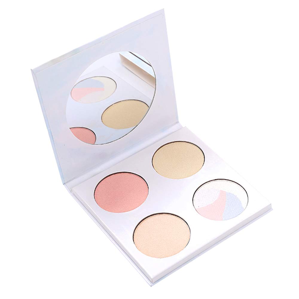 Highlighting Powder Palette,4 Colors Highlighter Makeup Palette,Face Contour Illuminator Powder Palette Facial Stereoscopic Corrective Exquisite Powder