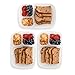 California Home Goods 3 Compartment Reusable Food Storage Containers for Kids and Adults, Microwave, Dishwasher Safe, Multi-Colored, Set of 3