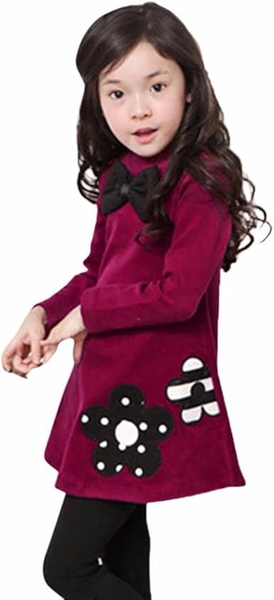 K-youth® Ropa Niña, Vestido Floral Manga Larga Algodón Niñas ...