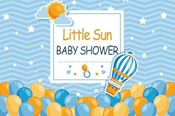 Amazon Com Baocicco Baby Shower Little Sun Blue Backdrop 7x5ft