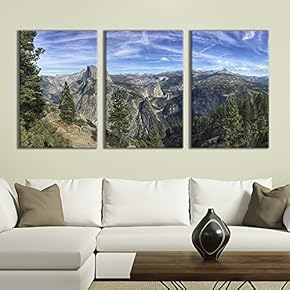 3 Panel Canvas Wall Art - Majestic Natural Landscape Triptych Canvas Series - High Sierra - Giclee Print Gallery Wrap Modern Home Art Ready to Hang - 16"x24" x 3 Panels