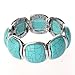 TAGOO Womens Blue Square Imitation Turquoise Stretch Bracelet Bangle (Square Imitation Turquoise)