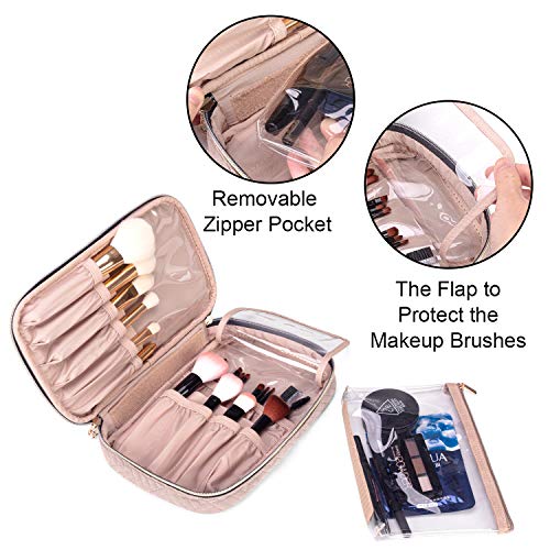 Yarwo Travel Makeup Brushes Bag, Portable Cosmetic Bag for Makeup Brushes (up to 9.4" )and Cosmetic Essentials, Pale Mauve (BAG ONLY) 2 Yarwo Travel Makeup Brushes Bag, Portable Cosmetic Bag for Makeup Brushes (up to 9.4" )and Cosmetic Essentials, Pale Mauve (BAG ONLY)