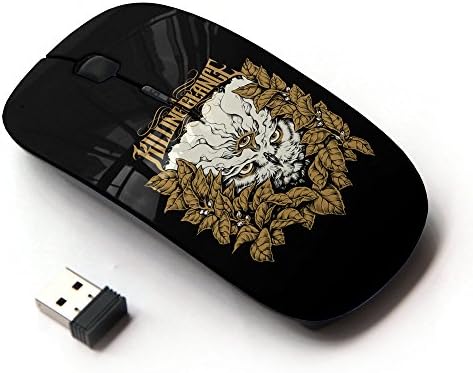 Planetar Colorful PrinTed Ultra-thin Wireless Optical 2.4Ghz Mouse - Black ( Cool Metalcore Band Killing Owl )