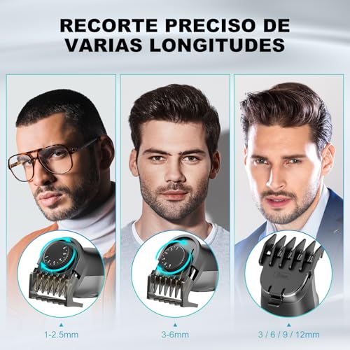 kensen Male Body Shaver 4 in 1, 2 Speeds Male Body Epilator, IPX7 Waterproof Body Shaver for Beard, Ears, Armpits, Chest, Legs and Genitals, LED Display, 210 mins Use