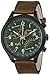 Timex Men's T2P381 Stainless Steel Watch with Olive Leather Band