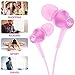 Earbud Headphone, AFUNTA Stereo In-Ear Earphone 3.5mm with Microphone Clear Sound Noise Isolating Ergonomic Comfort Fit for Cell Phone iPhone Samsung Sony iPad Laptop PC - Pink