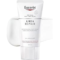 EUCERIN Urea Repair Replenishing Day Face Cream for Dry to Very Dry Skin | Face, 50mL | 5% Urea Cream | Lactate Cream | Fragr