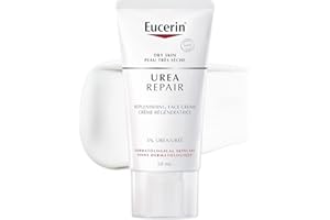 EUCERIN Urea Repair Replenishing Day Face Cream for Dry to Very Dry Skin | Face, 50mL | 5% Urea Cream | Lactate Cream | Fragr