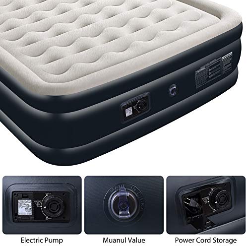 Mersuii Air Mattress Queen Size Portable Inflatable Airbed with Built-in Pump Durable Air Mattress Full Storage Bag Included (78x60x20 inch) - Thumbnail 3