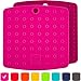 Premium Silicone Pot Holders for Kitchen - Easy to Clean Trivets for Hot Pots and Pans - This Kitchen Tool Works Well as Silicone Trivet, Hot Pads for Oven, Potholders (7x7 in, Fuchsia, 1 Pair)