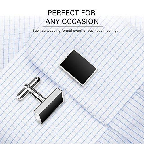 UHIBROS Mens Cufflinks Shirt Studs Set Tuxedo Shirt Cuff Links for Men Business Wedding 2 Cufflinks and 6 Studs