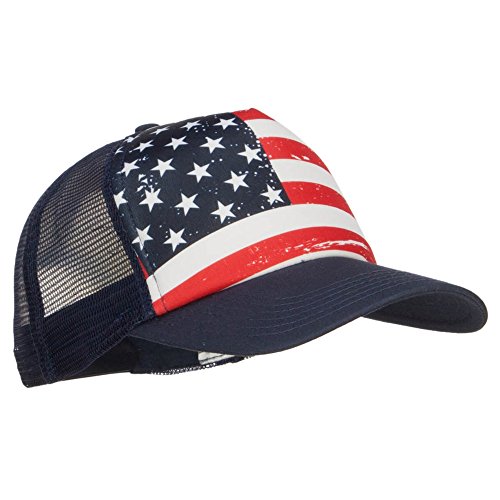 USA Flag Foam Trucker Cap - Navy OSFM