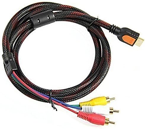 Aouan 5Feet 1.5m HDMI to 3RCA Video Audio AV Component Converter Adapter Cable For HDTV DVD and most LCD Projectors(Does not for PS4)