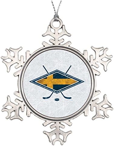 Xmas Trees Decorated Hockey Fan Swedish Sverige Ice Hockey Badge Hockey Pin Personalized Christmas Ball Snowflake Ornaments