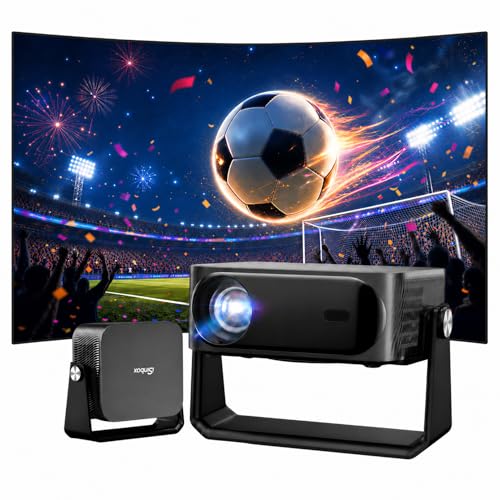 4K Smart Beamer mit Netflix, iSinbox Tageslicht Beamer Autofokus & 6D Trapezkorrektur, Tragbarer Heimkino Projektor mit Schwenkbarer Dolby,WiFi 6& Blu