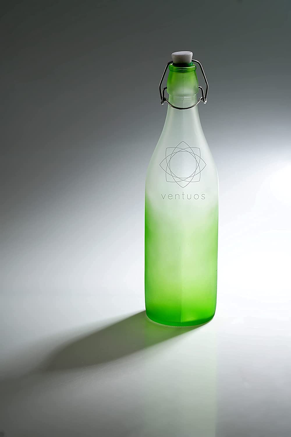 VentuosFlip Top Glass Water Bottle 1 Liter Swing Top Water Bottle with Stopper for