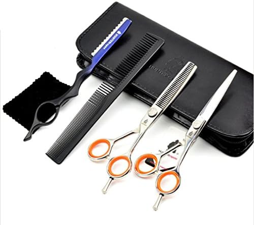 DOOLST Hairdressing Scissors Sharp Fine Adjustment Tension Screw 440C Stainless Steel Barber Scissors Box Black Kit Comb For Barber Stylist 6 Inch