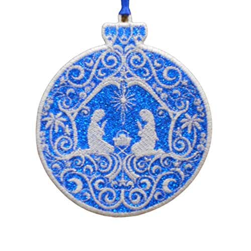 Nativity Embroidered Christmas Ornament Religious Holiday