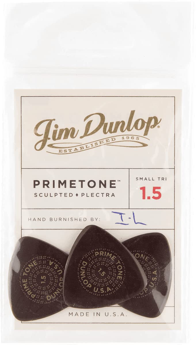 JIM DUNLOP Primetone Plectrum Small Triangle Smooth 1.5 mm Pack of 3
