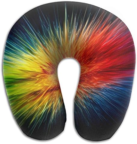 Auh22 U Shape Neck Pillow U Type Travel Relax Pillow Soft Cervical Pillows Light Splash Ranibow Print Pillow